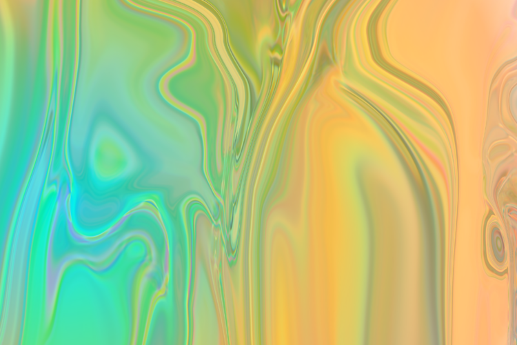An abstract image composed by green and yellow colors, with curvy waves.