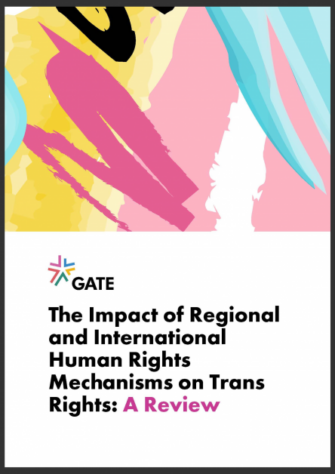 colorful background with title: The Impact of regional and International Human Rights Mechanisms on Trans Rights