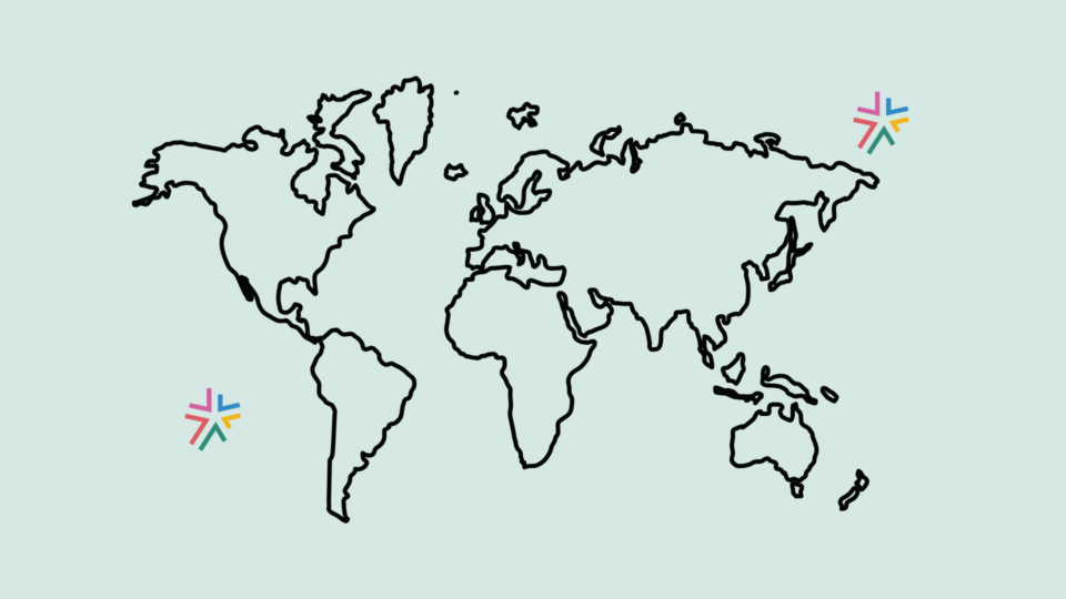 World Map with GATE logos