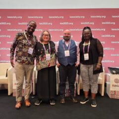 Group photo of panelists at IAS 2025 session on HIV and human rights