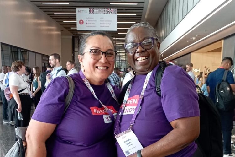 Erika Castellanos and Gumisaye Bonzo after the session on celebrating the successes of women living with HIV at the Women Know What Works IAS 2025-Pre Conference