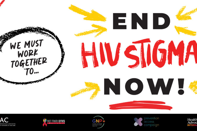 Zero Stigma Graphic with slogan We must work together to... End HIV Stigma Now!