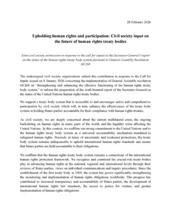Civil society input on the future of human rights treaty bodies Page 1