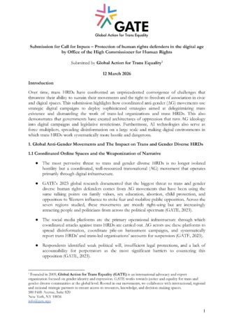Submission Call for Inputs – Protection of human rights defenders in the digital age Page 1